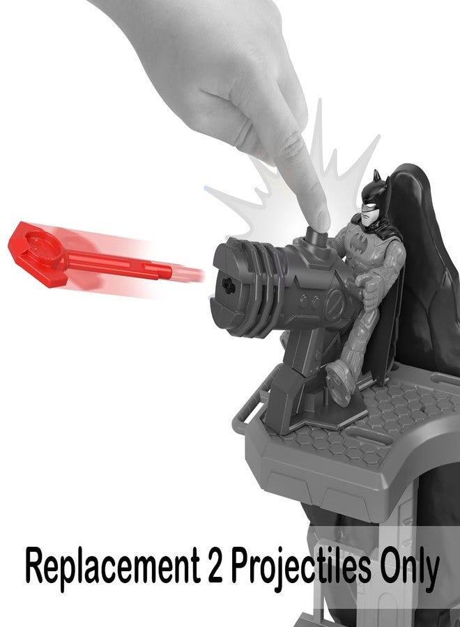 إماجينيكست قطعة غيار من Imaginext لكهف باتمان من Fisher-Price المستوحى من DC Super-Friends، طراز Bat-Tech GYV24 - قطعتان بديلتان من المقذوفات الحمراء - Image 4